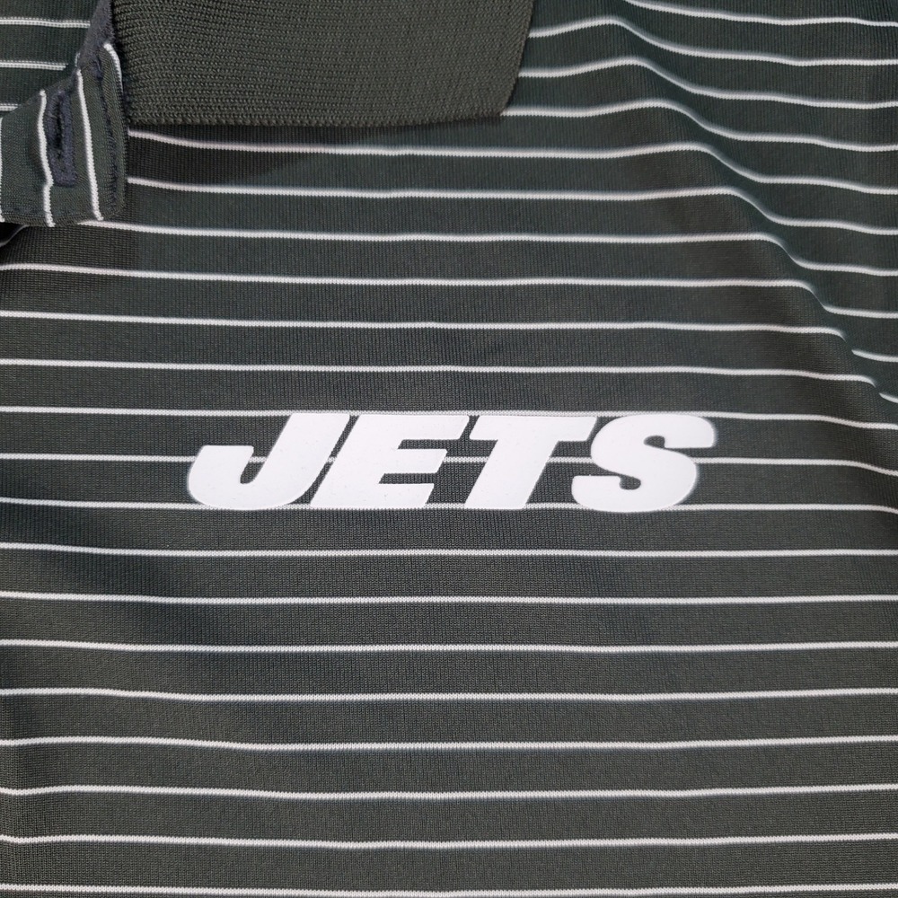 NFL New York Jets Nike Dri-FIT Polo Shirt Striped Mens Small Football - Picture 4 of 7